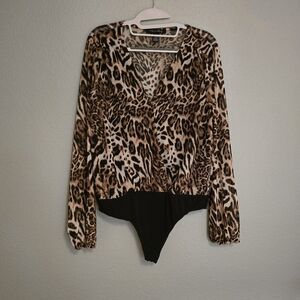 Leopard Print Long Sleeve Bodysuit